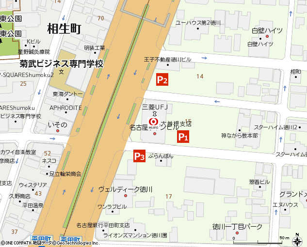 大曽根支店付近の地図